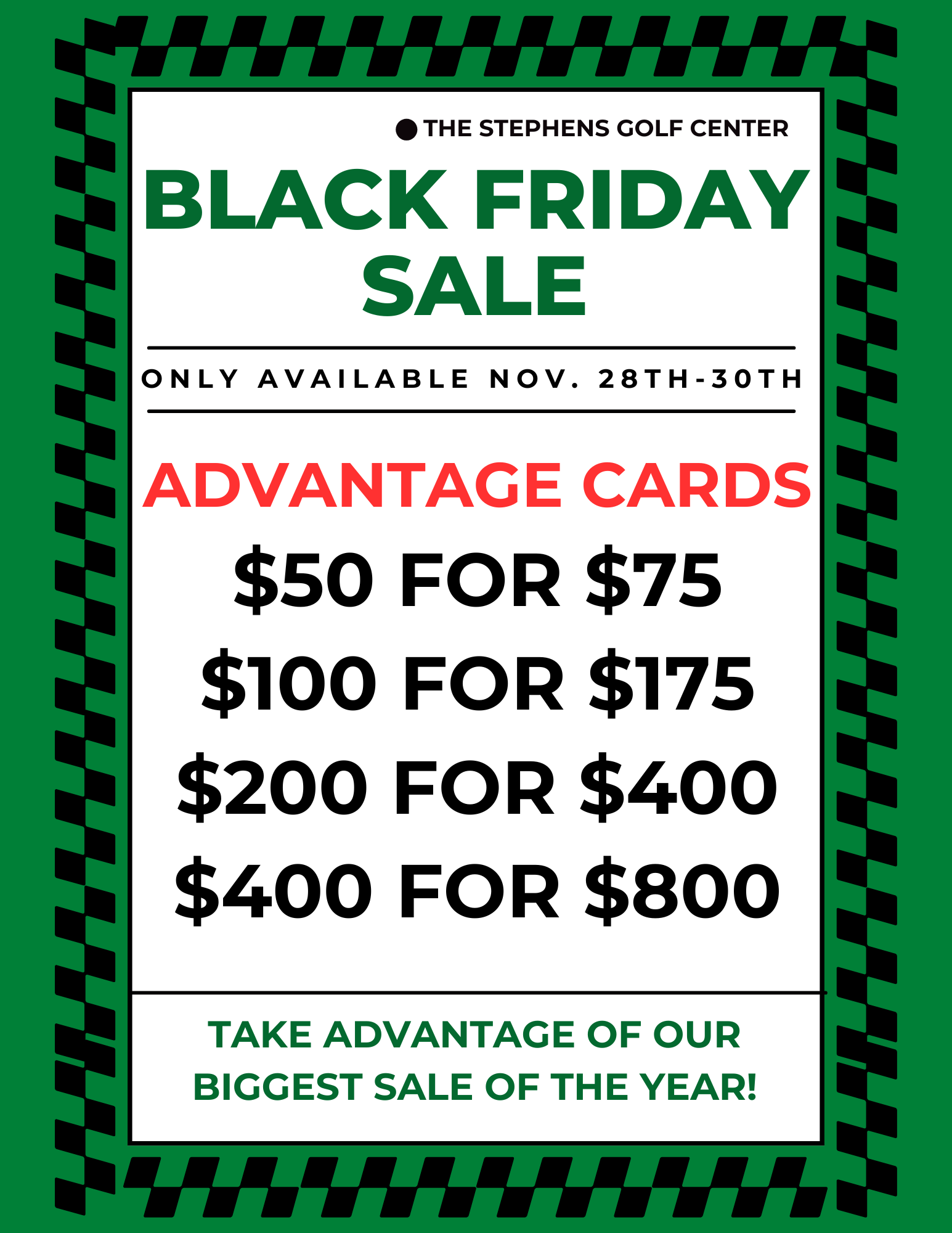 Black Friday – Advantage Card Sale